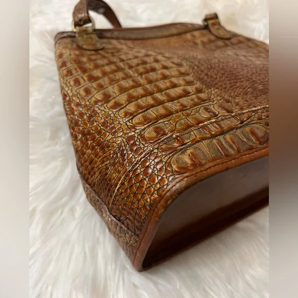 Brahmin Tan Crocodile-Embossed Shoulder Bag - Picture 7 of 15
